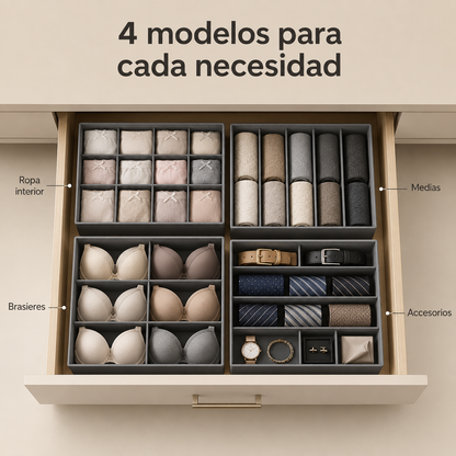 Set x4 Organizadores de Cajones para Ropa Interior - en el cajón