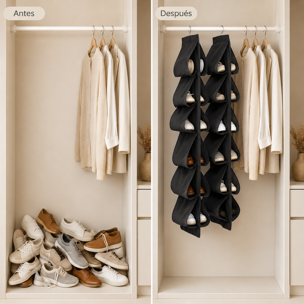 Módulo Apilable para Zapatos - apilado con zapatos