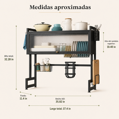 Escurridor de Platos en Acero Inoxidable Sobre Fregadero - medidas