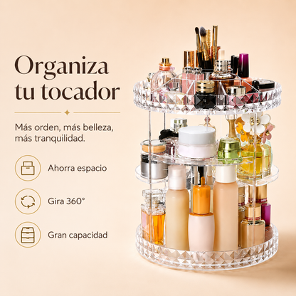 Organizador de Cosméticos Giratorio 360° en Acrílico - detalle